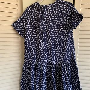 Girl navy and white flower dress